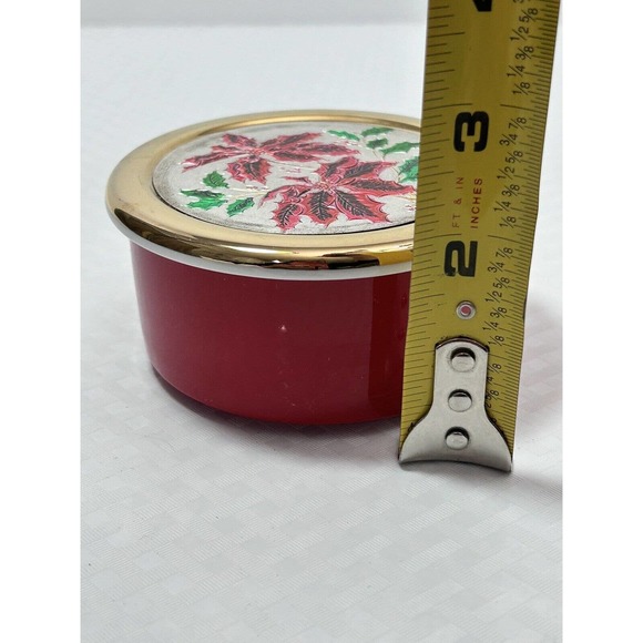 Chokin Poinsettias Trinket Dish Jamestown China With Gold Rim Christmas - Picture 9 of 10